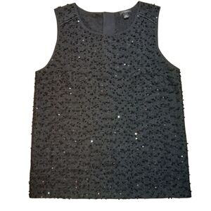 Ann Taylor Black Sequin Top